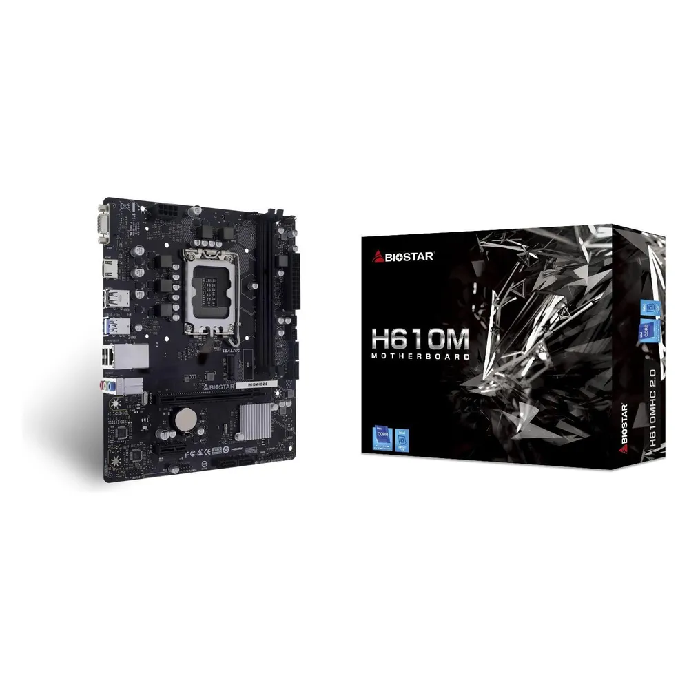 Motherboard Biostar H610MHC 2.0 Intel H610 LGA1700 DDR4 Micro ATX VGA HDMI M.2