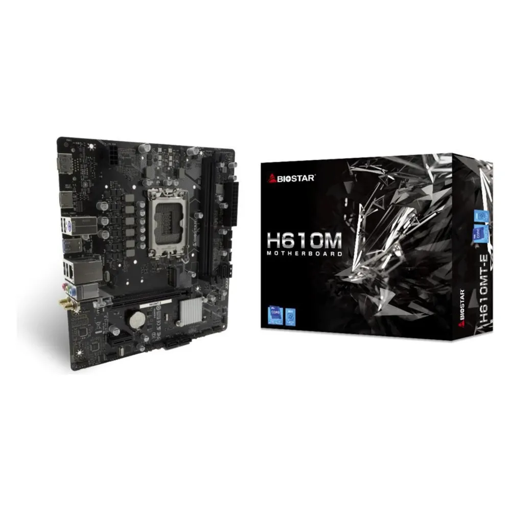 Motherboard Biostar H610MT-E H610 LGA1700 DDR4 Micro-ATX Kein WiFi 64GB M.2 SATA PCIe