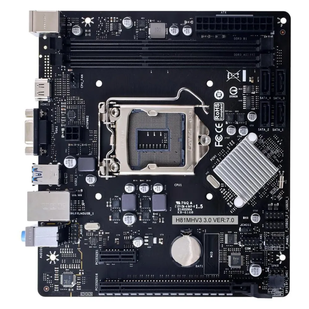 Motherboard Biostar H81MHV3 3.0 H81 LGA1150 DDR3 Micro-ATX Gigabit LAN