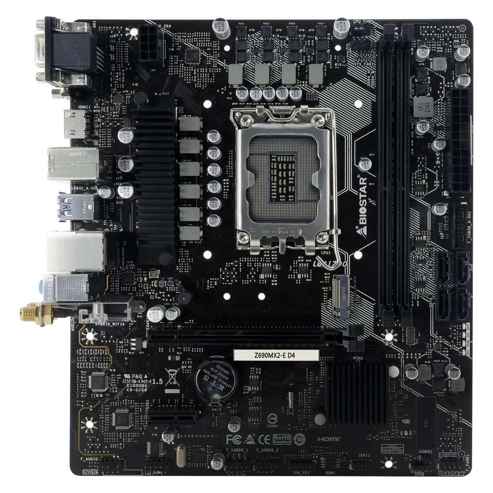 Motherboard Biostar Z690MX2-E D4 Intel Z690 LGA1700 DDR4 Micro ATX 2.5GbE RAID