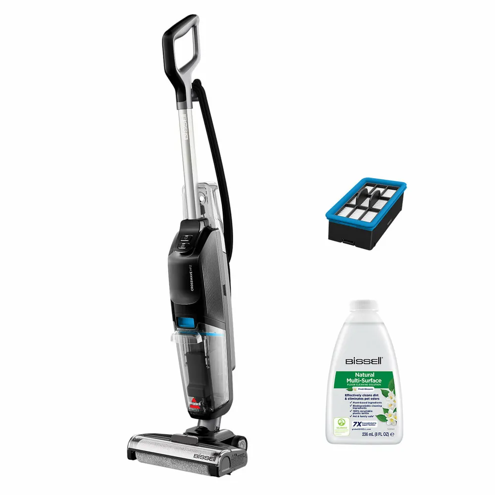 Bissell Nass-Trocken-Sauger 3847N, CrossWave® HF2 Select, leicht, einfach steuerbar, 420 W, beutellos, für Hartböden, Dual-Tank, saugt & wischt gleichzeitig, Selbstreinigung