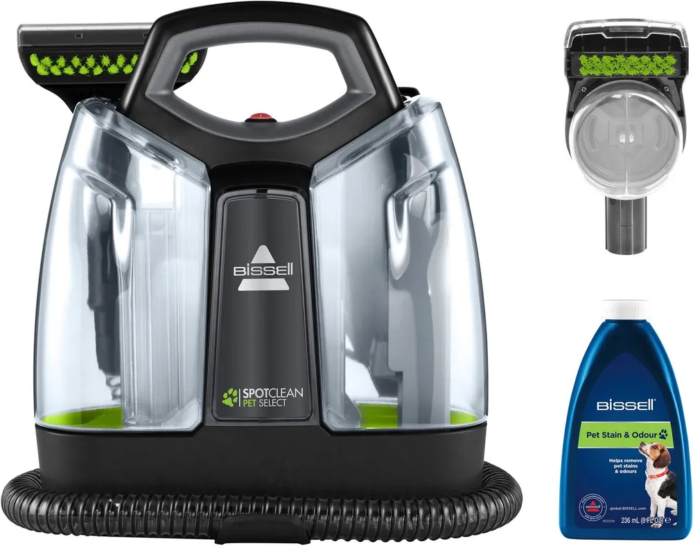 Bissell Wasch-Sauger 37288, Fleckenreiniger SpotClean Pet Select, leicht, kompakt, 330 W, beutellos, Haustieraufsatz, reinigt Flecken auf Teppich, Polster, Treppe&Autositz