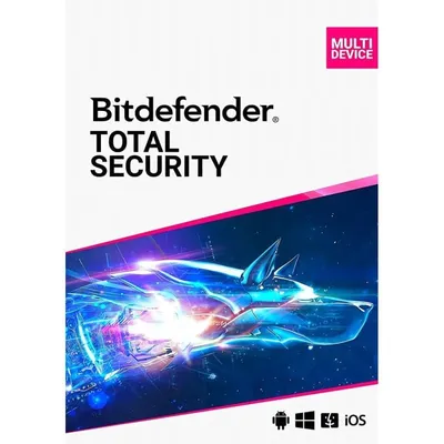 Bitdefender Total Security 2024, 5 Geräte, 1 Jahr, PC/Mac/Android/iOS, digitaler Download