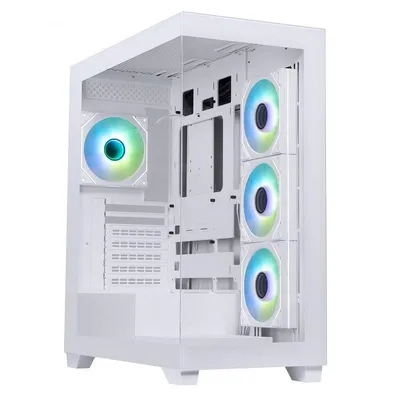PC-Gehäuse BitFenix Ceto Premium Edition BFC-CET-500-WWGSW-4A ARGB Midi Tower Weiß Glas