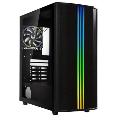 PC-Gehäuse BitFenix Saber Mesh BFC-SME300KKGXK-3B1A ARGB Glasfenster Mesh-Front