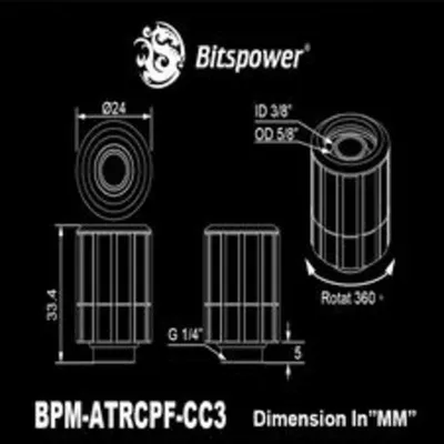Wasserkühlung Bitspower Artemis Adapter G1/4" 16/10mm Silber