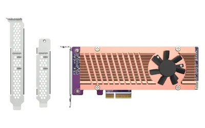 Interne PCIe M.2 NVMe Karte QNAP QM2-2P-344A Gen3 x4 Active Cooling 2 Slots NAS Server