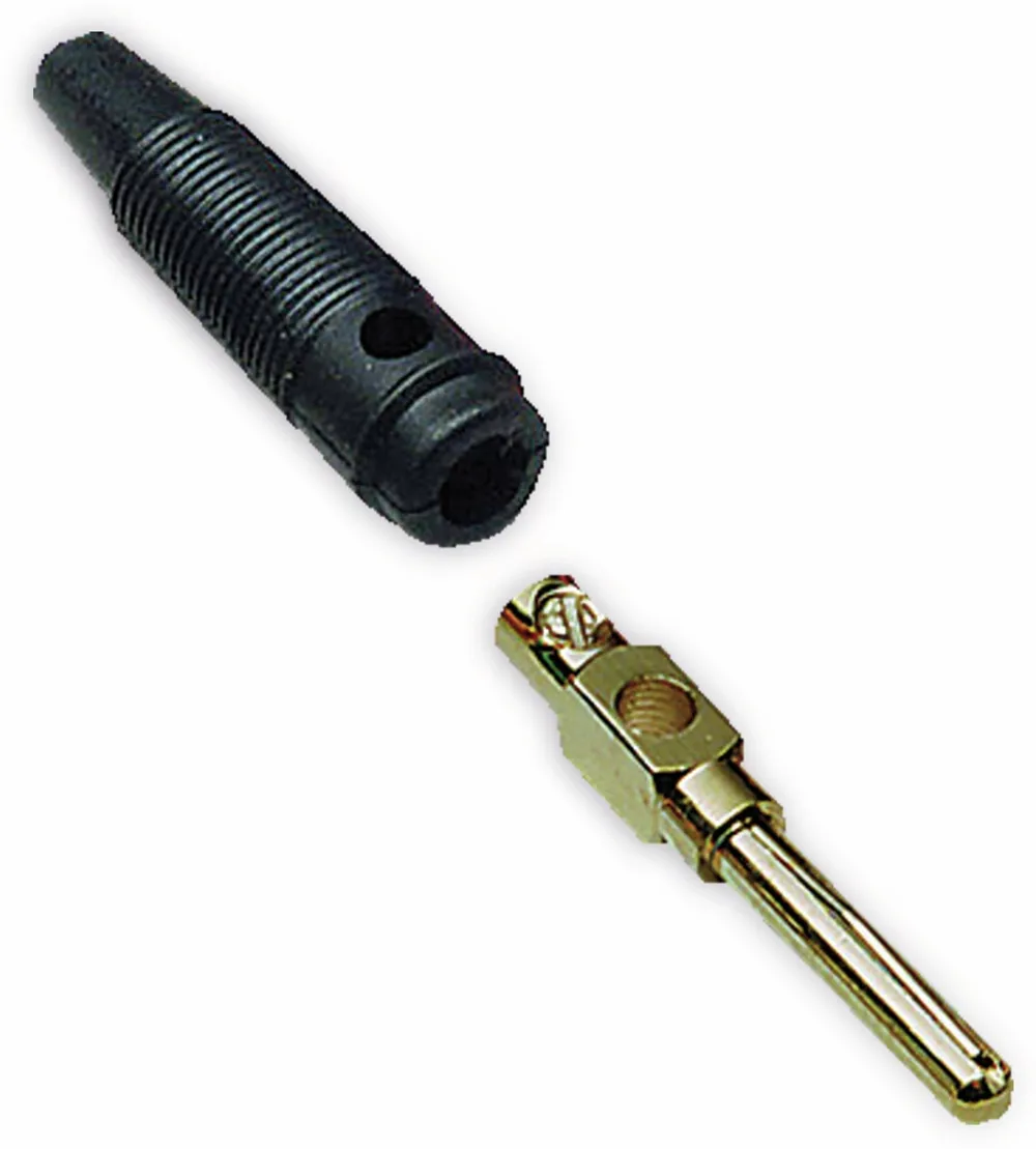 BKL Bananenstecker, vergoldet, schwarz
