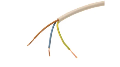 Harmonisierte Starkstromleitung H05VV-F, runde Ausführung, 3 x 1,50mm² (30x0,26mm), weiss, 25m-Rolle