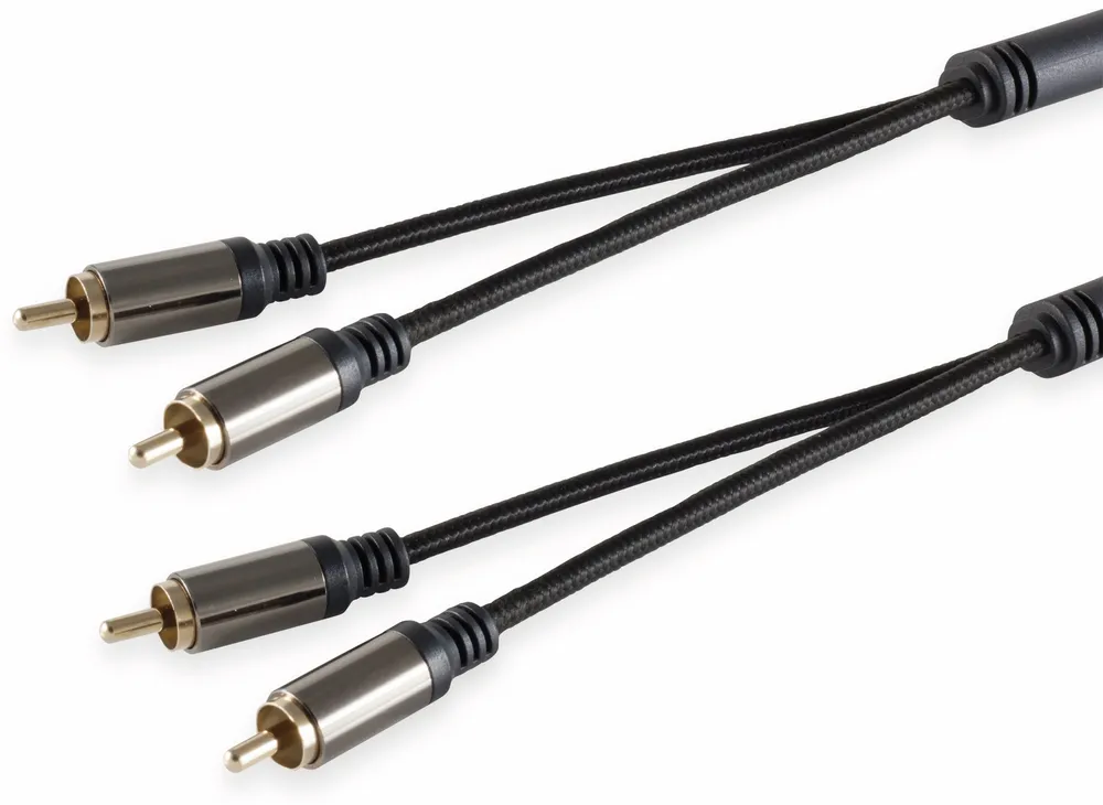 BLACK COTTON Cinchkabel, Stereo, 1,0 m, schwarz