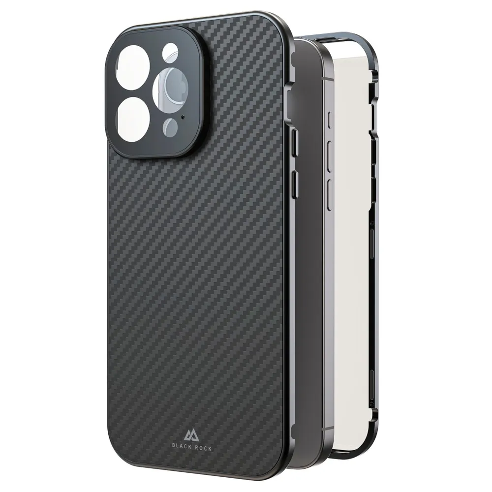 "Cover ""360° Glass"" für Apple iPhone 15 Pro Max, Real Carbon (00221284) Handyhülle"