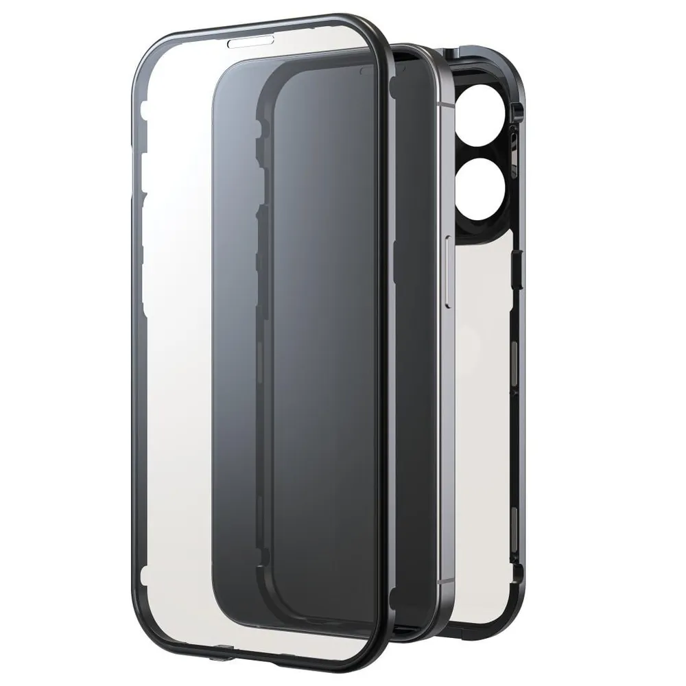 "Cover ""360° Glass"" für Apple iPhone 15 Pro, Schwarz (00221269) Handyhülle"