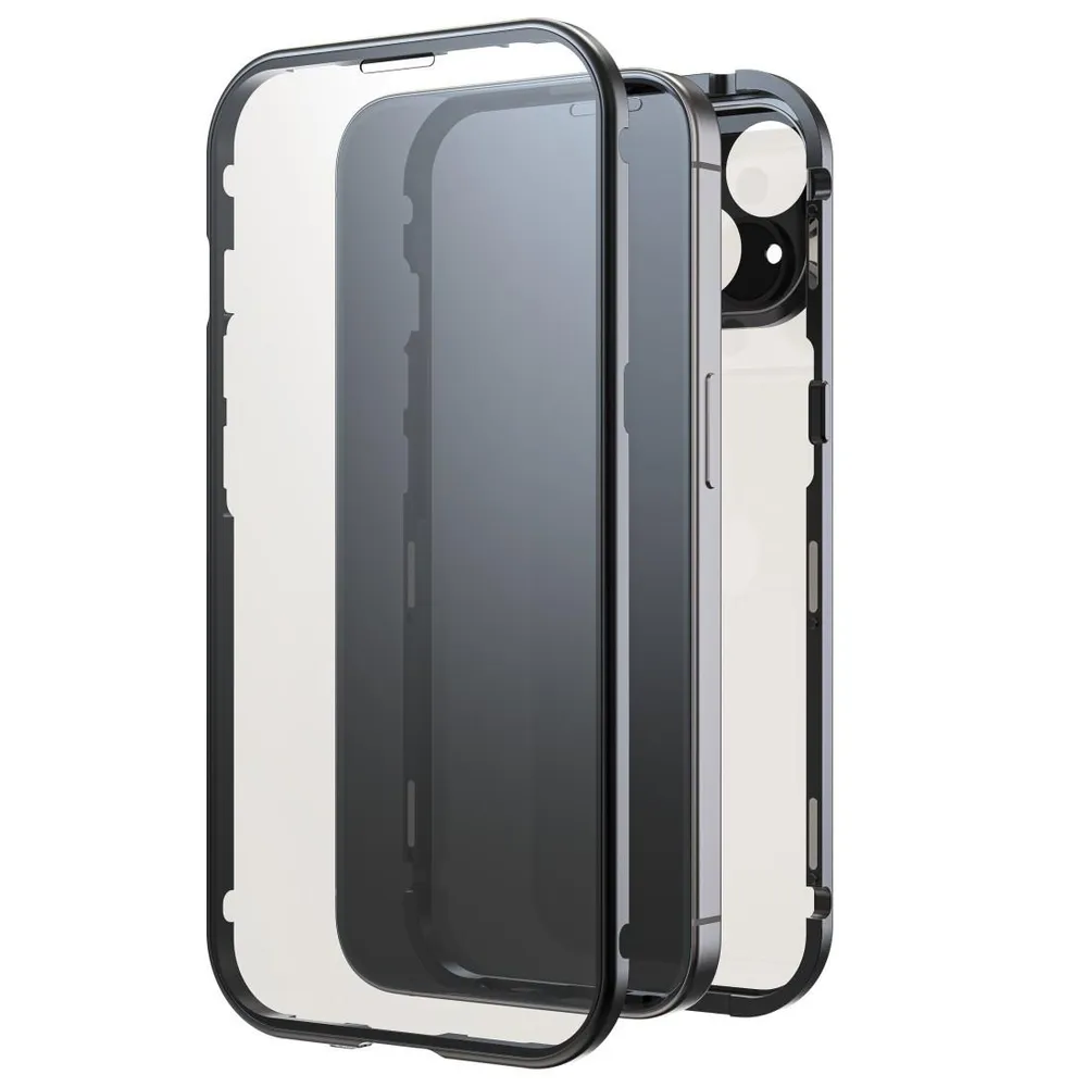 "Cover ""360° Glass"" für Apple iPhone 15, Schwarz (00221253) Handyhülle"