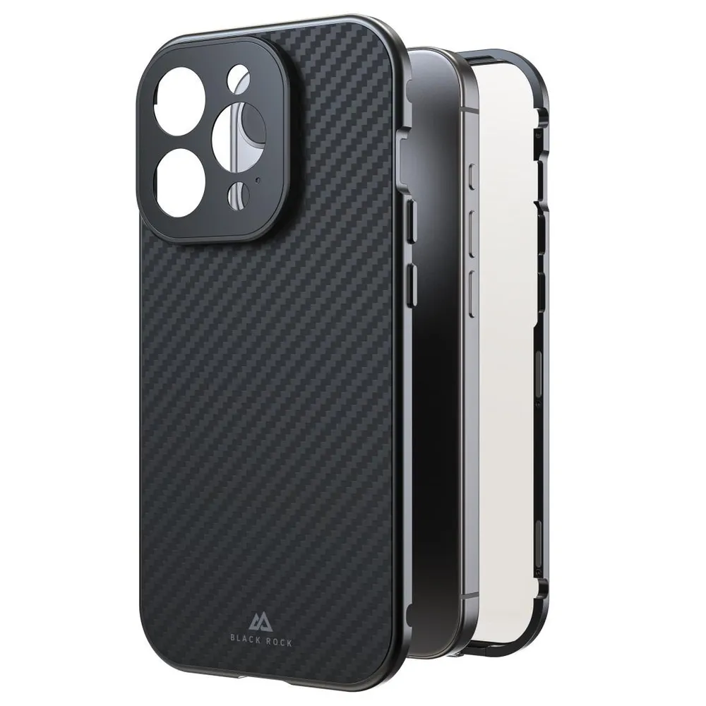 "Cover ""360° Glass"" für Apple iPhone 15 Pro, Real Carbon (00221268) Handyhülle"