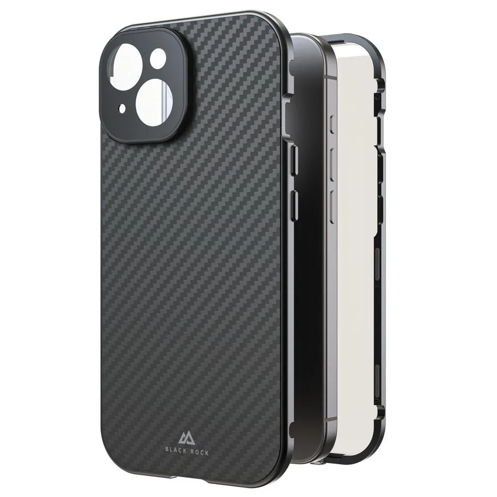 "Cover ""360° Glass"" für Apple iPhone 15, Real Carbon (00221252) Handyhülle"