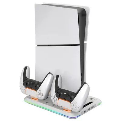Blackfire Multifunktions-RGB-LED-Kühllüfterbasis mit 2 DualSense-Ladestationen für PS5 Slim