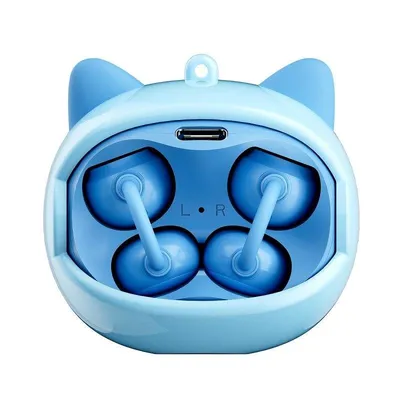 Blackview Airbudsk1 kabellose Bluetooth 6.0 Kinderkopfhörer, lustiges Design, blau