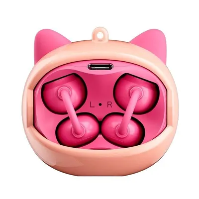 Blackview Airbudsk1 kabellose Bluetooth 6.0 Kinderkopfhörer, lustiges Design, rosa