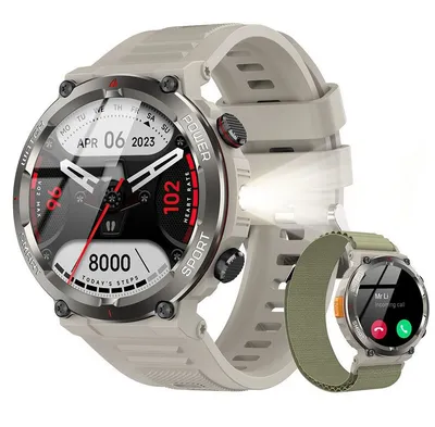 blackview 1,45'' Smartwatch Herren Militärqualität,960-mAh-Akku,100 Tage Standby Smartwatch (3,68 cm/1,45 Zoll, iOS/Android), IP68 Wasserdicht, Bluetooth-Anruf, Herzfrequenz,Uhr für Android/iOS