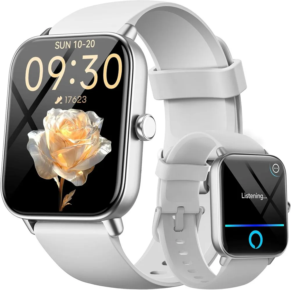 blackview 1,85 Zoll Sportuhr Herren Damen mit Telefonfunktion/Fitnessuhr/Monitor Smartwatch (4,7 cm/1,85 Zoll, iOS/Android), mit Wechselband aus weichemSilikon und Ladekabel, 2 Armband,100+ Sportmodi,Fitnessuhr, Puls-Schlaf-Monitor,Schrittzähler