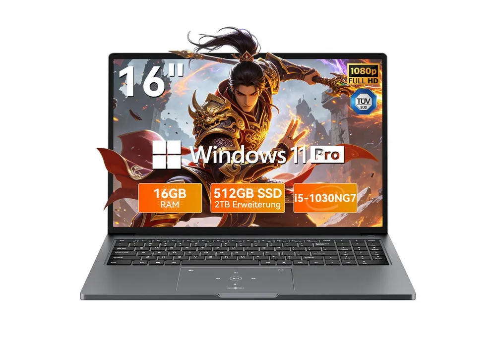 blackview 16“ FHD Laptop Acebook12 Intel Core i5 16 GB RAM, 512 GB SSD Notebook (Intel Corei5 Intel Core i5, Core i5, 16 GB, 512 GB SSD, Windows 11, Fingerabdruckerkennung, FHD+ IPS)