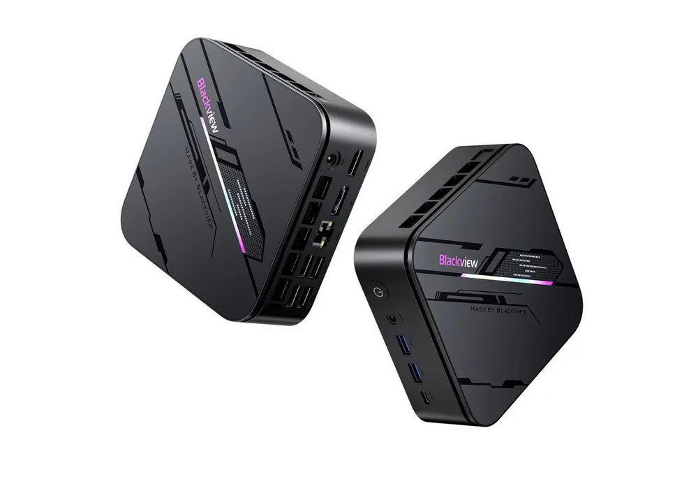 blackview 2026 Neuer MP100Pro Core i3, 16GB DDR4, 512GB SSD (2TB max) Mini-PC (Intel Intel Alder Lake i3-1215U, Intel, 16 GB RAM, 512 GB SSD, 4K 144Hz, 12 Anschlüsse, Windows 11 Pro,