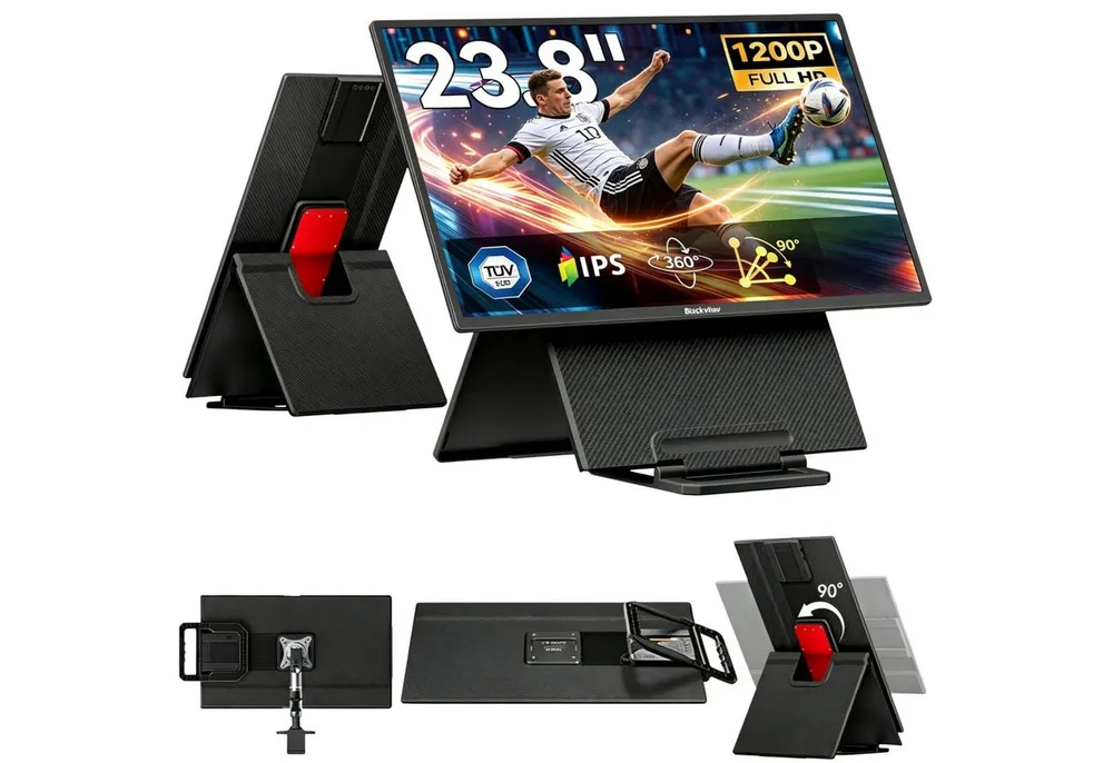 blackview 23,8 Zoll 1080P FHD 100Hz Laptop Bildschirm Erweiterung, Table 10 IPS Portabler Monitor (60,5 cm/23,8 ", 1920x1080 px, Full HD, 100 Hz, IPS, Plug-and-Play mit Windows, Mac, Android – inklusive 80W Laptop-Ladung)