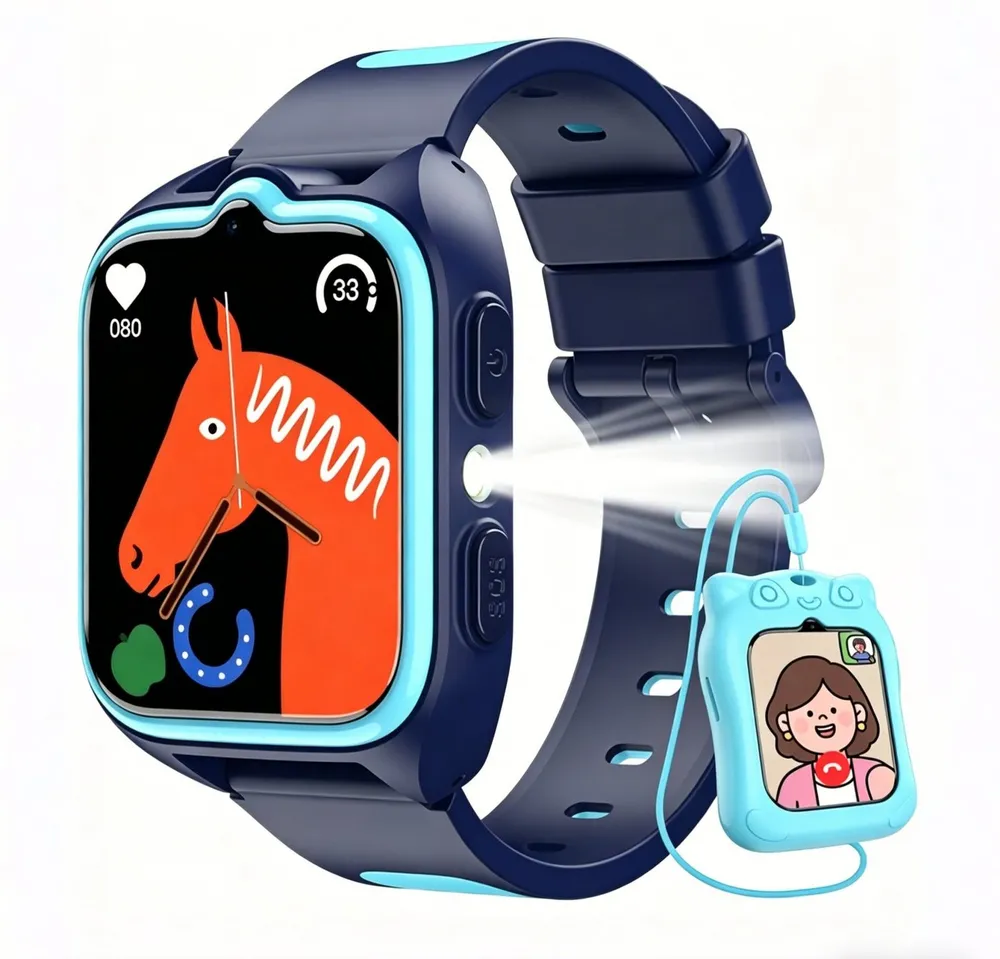 blackview 4G-Uhr mit Anruffunktion,Wasserdicht, SOS,LBS+WiFi+GPS-Tracker Kinder Smartwatch (4,7 cm/1,75 Zoll, IOS/Android), Taschenlampe, 4G LTE, Schulmodus, Telefonanruf, Sprachchat, IP67