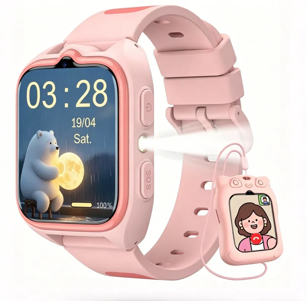 blackview 4G-Uhr mit Anruffunktion,Wasserdicht, SOS,LBS+WiFi+GPS-Tracker Kinder Smartwatch (4,7 cm/1,75 Zoll, IOS/Android), Taschenlampe, 4G LTE, Schulmodus, Telefonanruf, Sprachchat, IP67