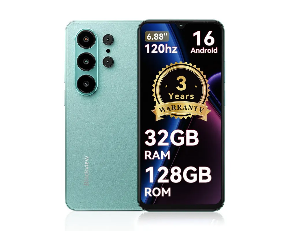 blackview Blackview Android 16 WAVE 10 (32+128) 120HZ 5000mAh AI Smartphone (6.8 Zoll, 32 MP Kamera, Fingerabdruck, Dual SIM 4G, Android 16)