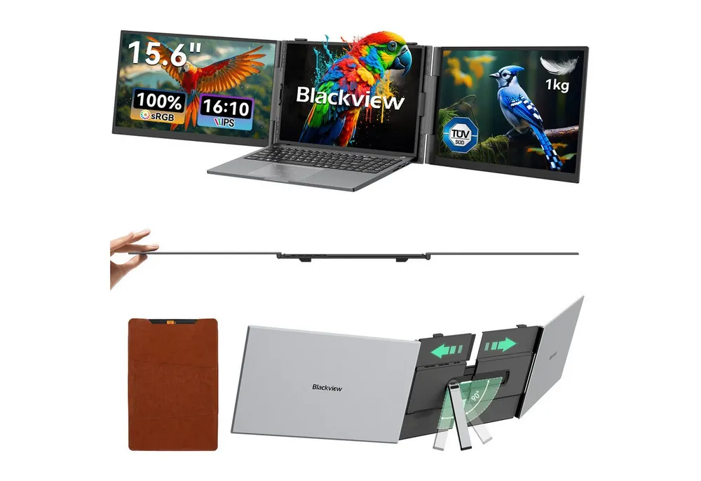 blackview FHD Gaming Monitor, Laptop-Bildschirm-Extender, Dual-Screen, IPS LCD Portabler Monitor (1920x1200 px, Full HD, IPS, 1kg, 16:10, 14-17,3 Zoll & Windows/Mac/Android/Chrome-Kompatibilität)