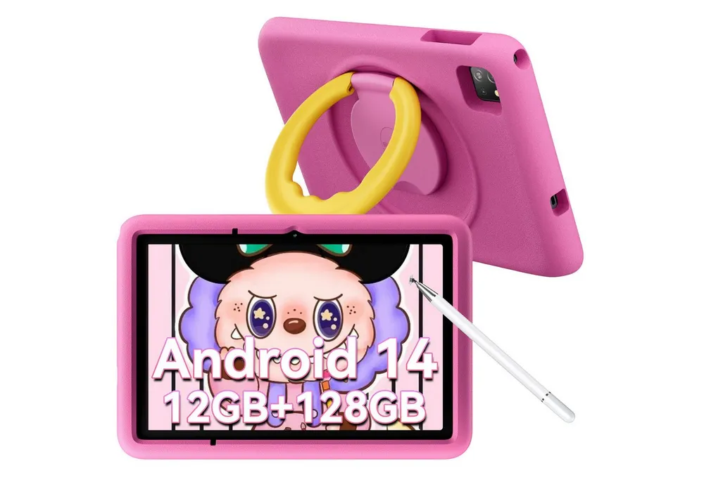 blackview Kinder Tablet Tab A6Kids(4+128) incl. Stift, Hülle Tablet (10.1", 128 GB, Kinder-Modus, HD+, Android 14)