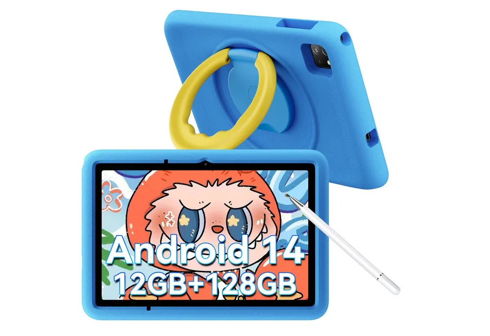 blackview Kinder Tablet Tab A6Kids(4+128) incl. Stift, Hülle Tablet (10.1", 128 GB, Kinder-Modus, HD+, Android 14)