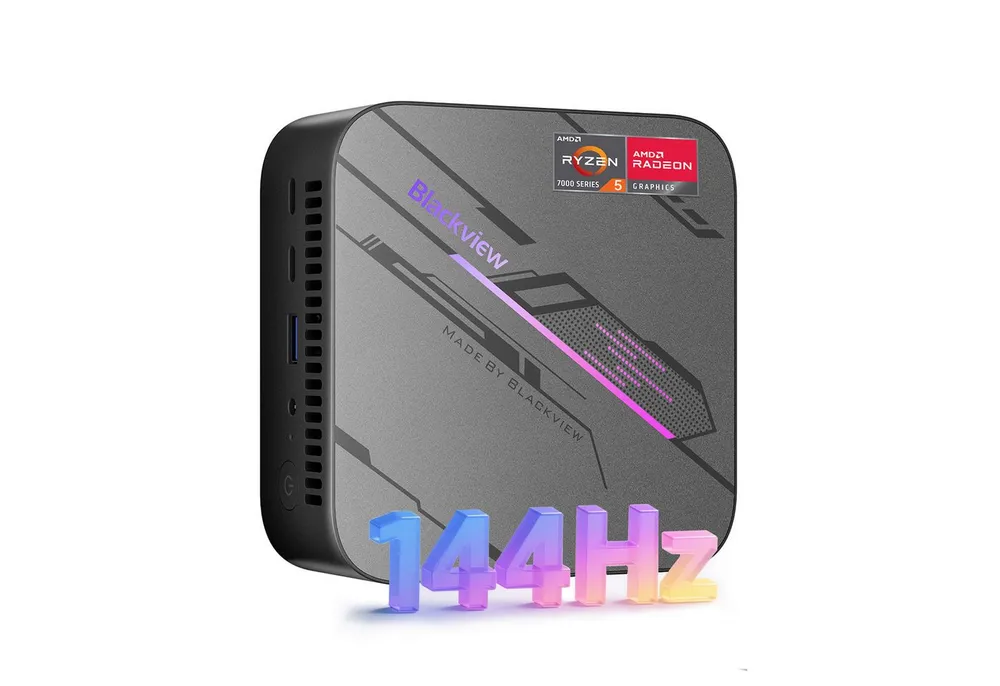 blackview MP100 Pro AMD Ryzen 5 7430U(6C/12T, bis zu 4.3 GHz) Mini-PC (AMD AMD Ryzen 5 7430U, 16 GB RAM, 512 GB SSD, Windows 11 Pro, 4K UHD/WiFi 6 gaming PC, HDMI Gigabit Ethernet)