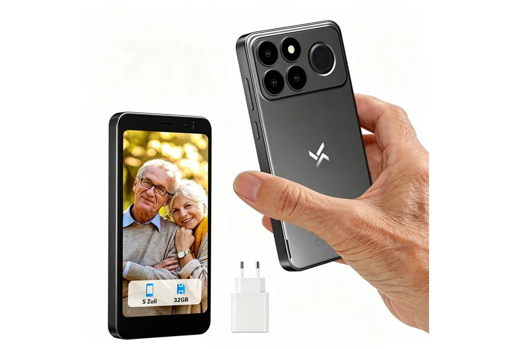 blackview NOTE 10 Kleinhandy Ohne Vertrag 5 Zoll, 9GB+32GB, Face ID Seniorenhandy (5 Zoll, 32 GB Speicherplatz, 4G Dual SIM, Face ID, Bluetooth, Augenschutz, Für Senioren und Kinder)