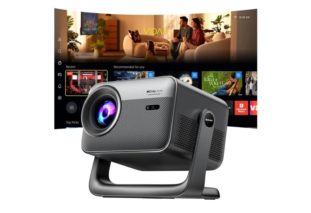 blackview PV1000 Max Heimkino-Beamer: ECHT Dolby, 4K/1080P, Gaming-Modus Beamer (1500:1, 1920 x 1280 px, Sprachsteuerung/Autofocus/bis 150 Inches Screen/Kindersicherung)