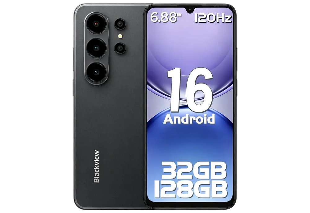 blackview WAVE 10 Al 6,88" HD+ 120Hz Display Handy, 32+128GB/2 TB Android 16 Smartphone (17,48 cm/6,88 Zoll, 128 GB Speicherplatz, 32 MP Kamera, 4G Dual SIM Android 16 Outdoor Smartphone, Octa-Core, 5000mAh, 32+13MP)