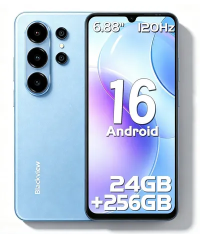 blackview WAVE 10 Android 16 Handy 6,88" HD+ 120Hz,24+256GB/2 TB Gemini AI Smartphone (17,48 cm/6,88 Zoll, 256 GB Speicherplatz, 32 MP Kamera, 4G Dual SIM Android 16 Outdoor Smartphone, Octa-Core, 5000mAh, 32+13MP)