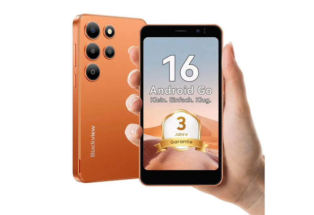 blackview WAVE 2C 5‘’ Handy ohne Vertrag, Android 16, 32GB/Face ID/mit Hülle Smartphone (5 Zoll, 32 GB Speicherplatz, 4G Dual SIM, 1080P-Video, Google Lens)