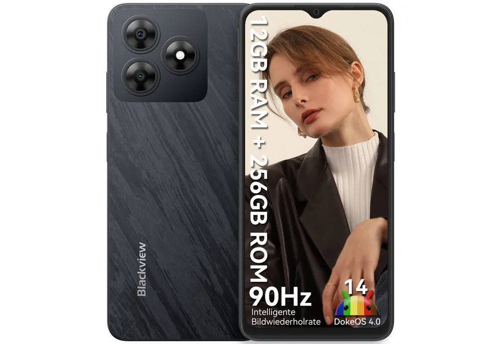 blackview Wave 8 256GB AI Smartphone (6,6 Zoll, 256 GB Speicherplatz, 13 MP Kamera, Android 15,Dual SIM, DokeOS 4.2,ohne vertrag)