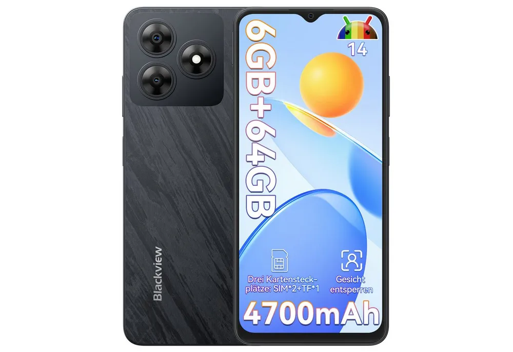 blackview Wave8C 64GB 6.56'' Smartphone (13 MP Kamera, Android 14, Dual SIM 4G, AI-Dialog)