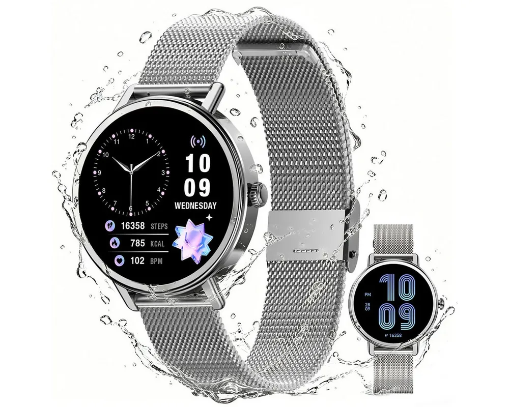 blackview X30-1,26" Display, Bluetooth-Anrufe, 100+ Sportmodi Smartwatch, 1,26" Display, 360x360, KI-Sprachassistent, 100+ Sportmodi