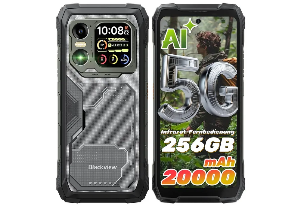 blackview XPLORE 1 Dual-Screen Outdoor Handy (6,78 Zoll, 256 GB Speicherplatz, 64 MP Kamera, 5G, 1080*2460, 120Hz, 64MP+50MP+20MP Nachtsicht, 55W, 5W OTG)