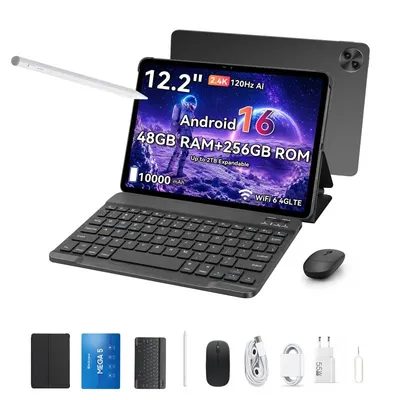 Tablet Blackview Mega 5 4G 12,2" 12GB 256GB Grau mit Tastatur und Stylus Pen