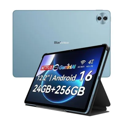 Tablet Blackview Mega 5 4G 12,2" Blau 8GB 256GB mit Stylus Pen und Tastatur, KI-Display