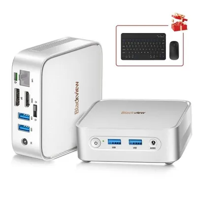 Mini PC Blackview MP50 AMD Ryzen 5 3500U 16GB 512GB SSD Radeon Vega 8 Windows 11 Pro Silber