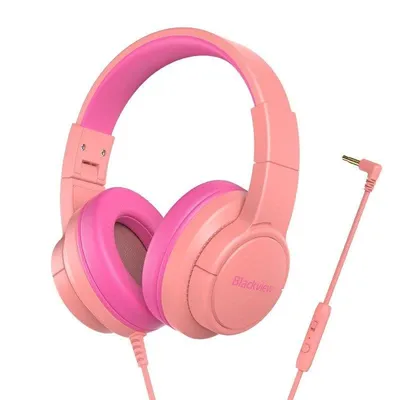 Kopfhörer Blackview FitBuds K1 kabelgebunden 3,5 mm Kinder Mikrofon 3D Sound Rosa