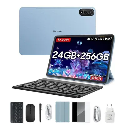 Tablet Blackview Mega 2 WiFi + 4G 12" 8GB 256GB Blau con Teclado y Stylus Pen