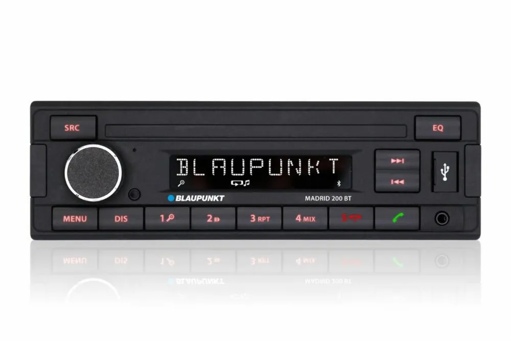 Blaupunkt Madrid 200 BT Bluetooth 1-DIN Radio ohne CD mit USBradio Autoradio (RDS, AM/FM Radio, Animiertes Display, 1 DIN)