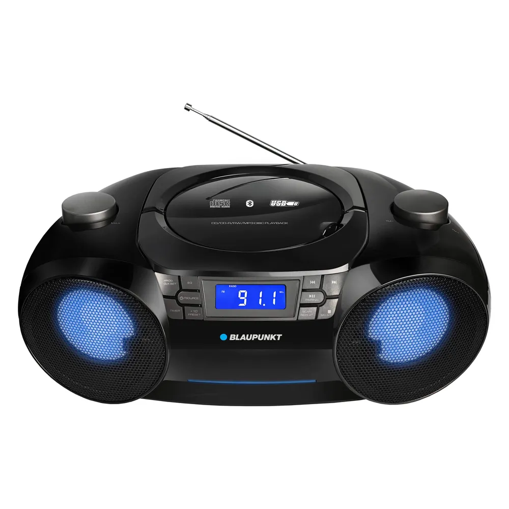 CD-Player Blaupunkt BB31LED Digital FM USB Bluetooth SD 6W Schwarz Grau